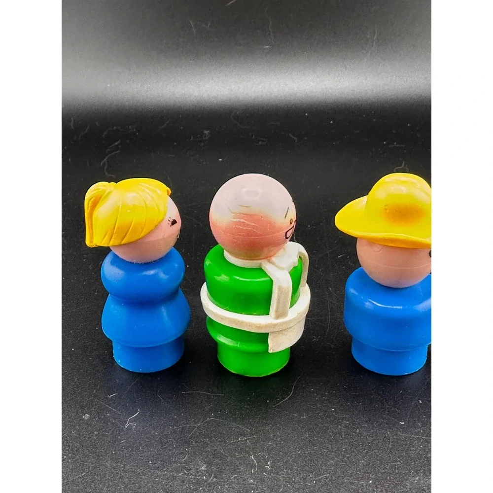 Vtg Fisher Price‎ Little People Mom Farmer Mr. Hooper Grandpa READ 1970s